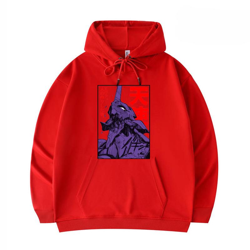 

Мужские толстовки Eva 01 Evangelion с забавным принтом Harajuku, саржевые толстовки с имитацией хлопка в стиле Харадзюку