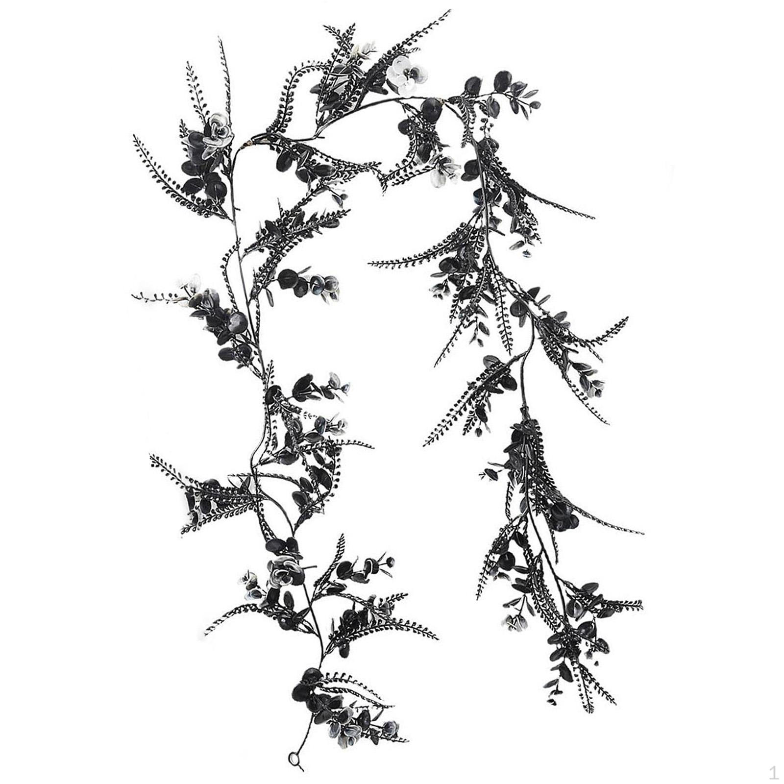 

175 см черный искусственный лист виноградной лозы украшение на Хэллоуин универсальные подвесные зеленые растения для лестницы Style B