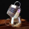 400ml Clear Glass Mug Pumpkin Shape Cups with Handle Novelty Coffee Mugs for Thanksgiving Party Water Hot Coffee Milk Tea Milk