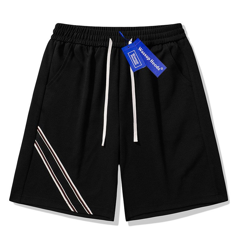 Wassup Diagonal Stripe Sports Shorts for Men, New Summer Style, Trendy and Versatile, Couple's Five-Point American Casual Sweatpants