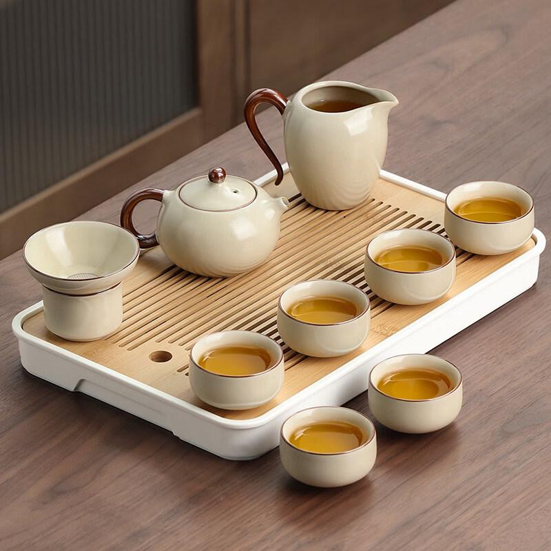 Ru Kiln Ceramic Kung Fu Tea Set with Gaiwan & Teapot