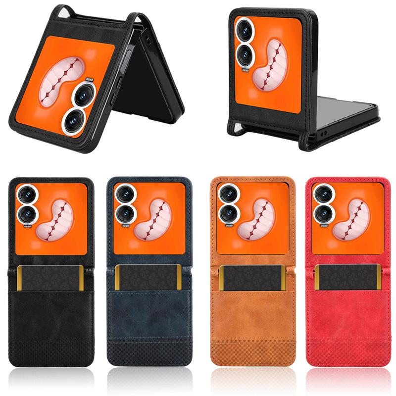 

Кожаный чехол для телефона Infinix Zero Flip Leather Case [Vintage Leather] Противоударный прочный ретро-чехол для телефона for Infinix Zero Flip чёрный