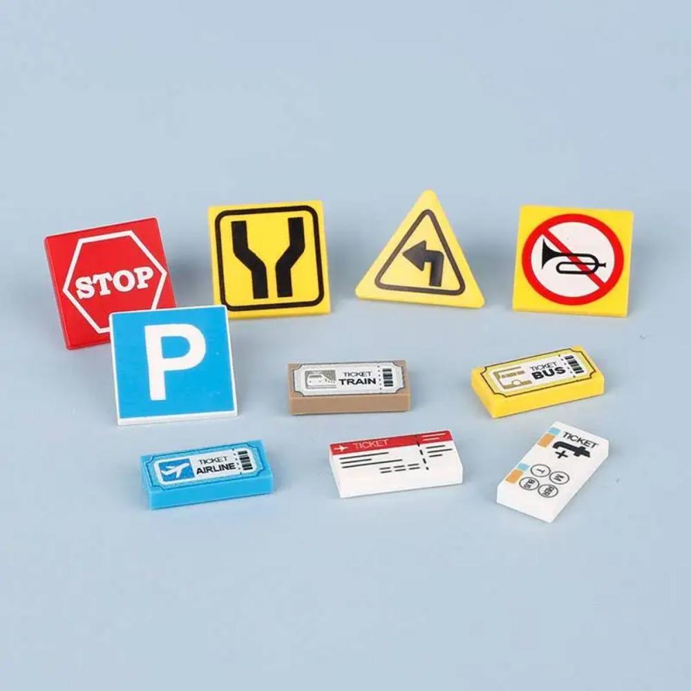 City Street Series Building Blocks Accessories Rail Transit Train Signal Light Railings Brick Toilet Flower Bed Phone Box Toy