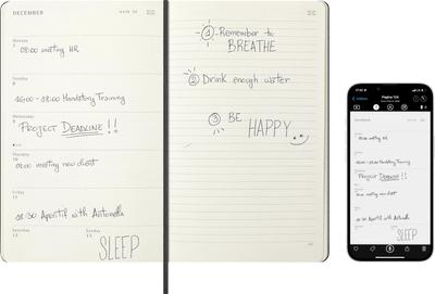 Moleskine 2026 Smart Weekly January Large X SMDHB12WN3Y26 Diary, 12-Month Planner, Start, Hardcover, (13cm 21cm), Black,