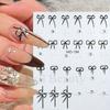 Small Bow Ribbon Bowknot Nail Stickers High Quality Crystal Diamond Design Adhesive Stickers Nail Art Decoration