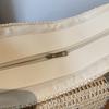 Borsa Tote in Paglia Intrecciata con Manici in Pelle Dettaglio Frangia Borsa da Spiaggia Estiva Moda Donna Grande Capienza