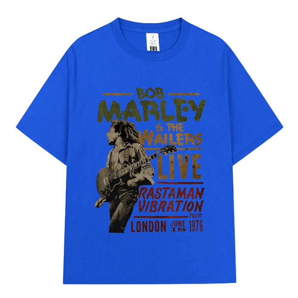 2025 New Reggae Bob Marley Bob Marley WailersT T-shirt Men's Fashion Vintage T-shirt 100% Cotton Oversized Short Sleeve T-shirt