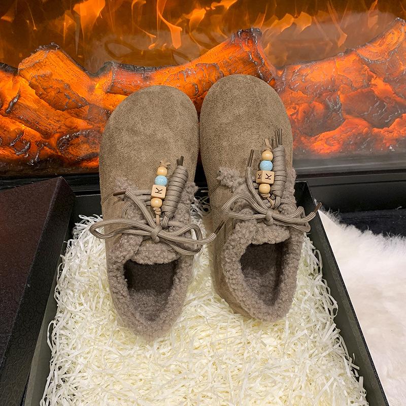 

Women s Large Size Soft Sole Winter Warm Anti-slip Fur One Snow Boots Padded Lined Ankle Boots Non-slip Sports Cotton Shoes 35 хаки