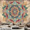 Colorful Mandala Tapestry Wall Hanging, Intricate Floral Lotus Art Tapestry, Boho Home Decor For Living Room Bedroom Background