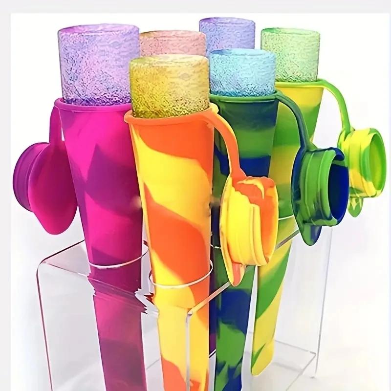 3pc/lot Summer Popsicle Maker Lolly Mould DIY Food-Grade Silicone Ice Cream Pop Mold Ice Lolly Ice Cube Mould Random Color