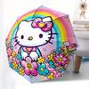 Hello Kitty,Rainbow Automatic Opening and Closing Parasol Compact Travel Umbrella with 8 Ribs for Women and Men Ideal Birthday/Christma