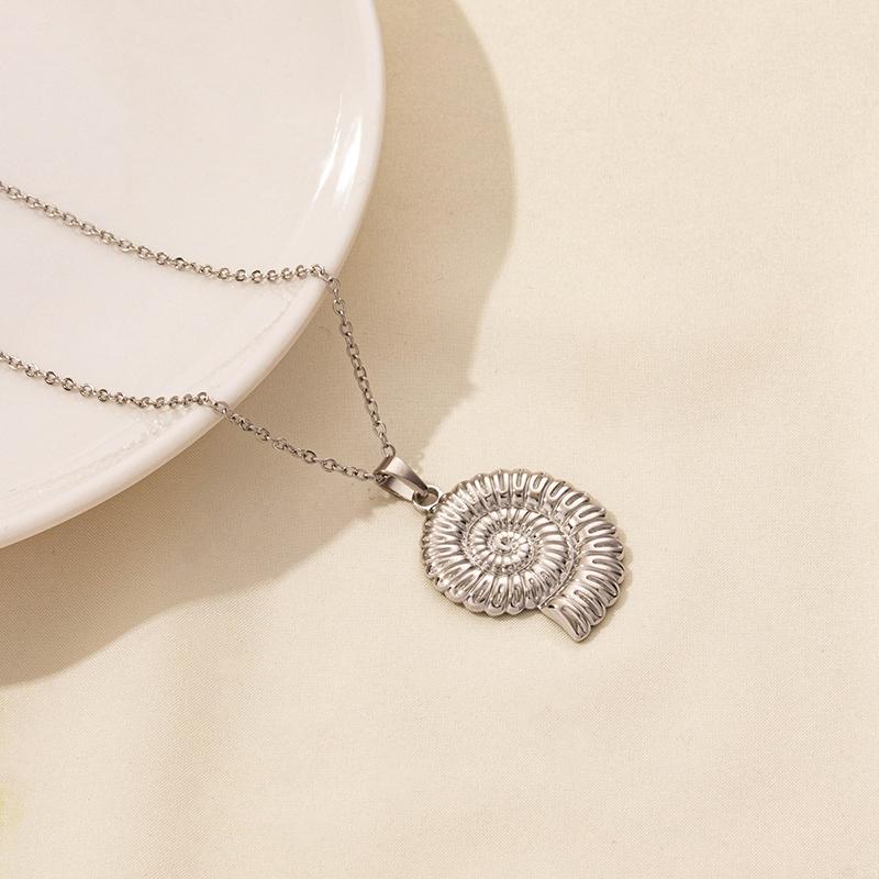 O Chain Around Neck Necklace Waterproof Stainless Steel Conch Shell Starfish Pendant Necklaces For Women Men Accessories Jewelry