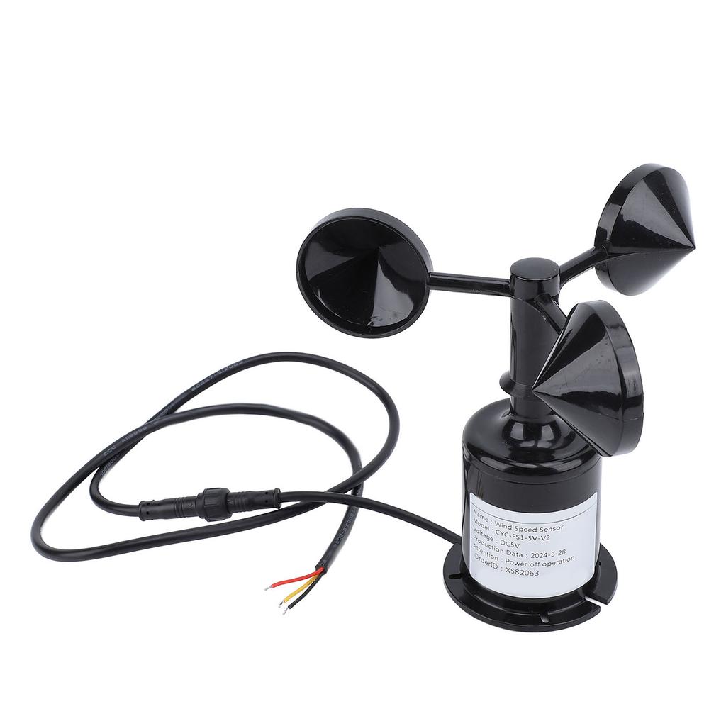 Wind Speed Anemometer High Accuracy 5V Wind Speed Monitoring Sensor Measuring Detector with 2.62ft