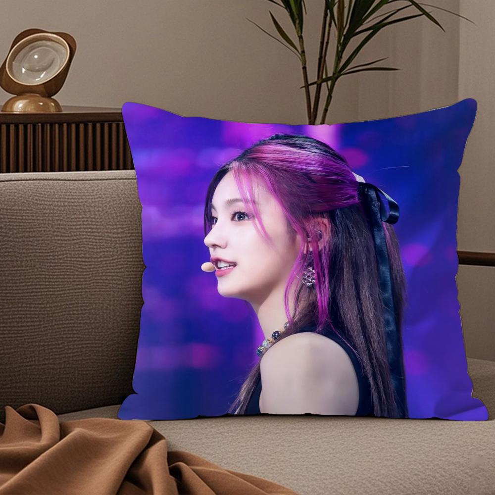 Hot singer IITZY YYeji Pillow Case Silky elegant Comfort Sofa Bed Invisible zipper