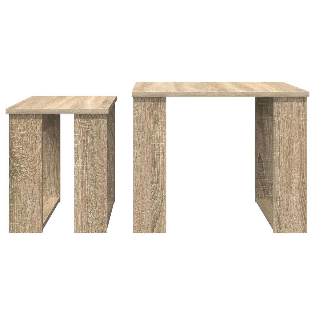 Coffee Table Set 2 Pieces Sonoma Oak 50 X 52 X 42 Cm