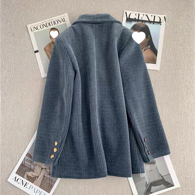 Korean Style Petite Women's Corduroy Suit Jacket - Slim, Loose, Trendy & Casual (2025 Spring Collection)