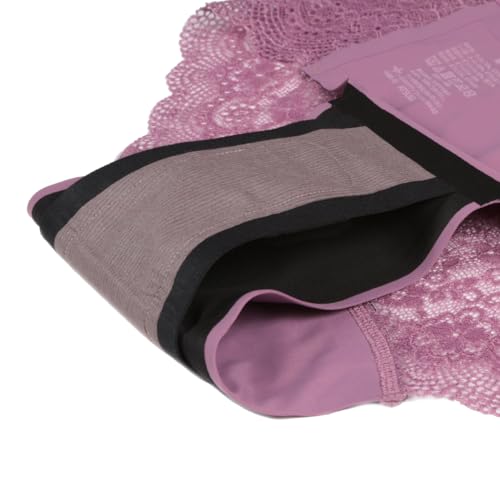 Atsugi Shefree Women's Absorbent Sanitary Shorts, Lace Type, Absorbs Approximately 15ml, Black, Size L (87906APS)