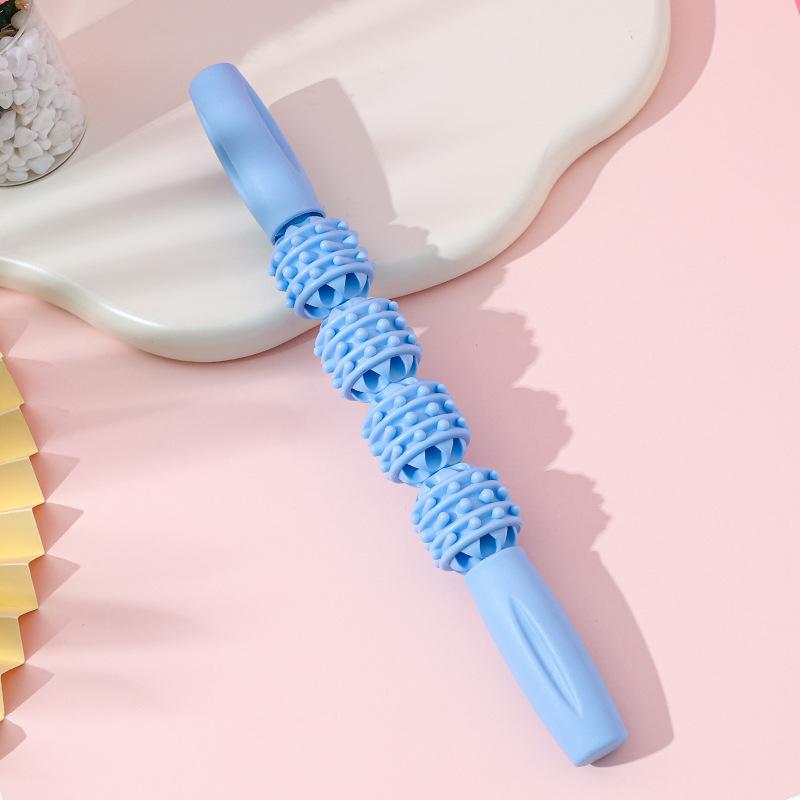 1pc Yoga Massage Roller Stick - Manual Deep Tissue Massager for Muscle Relaxation, Leg Slimming & Calf Stretching