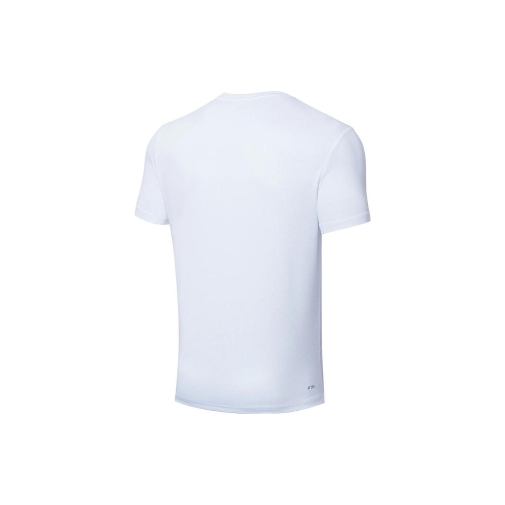 Li Ning Badminton Collection T Shirts Unisex White Crew Neck Moderate Straight Fit AHST347-3