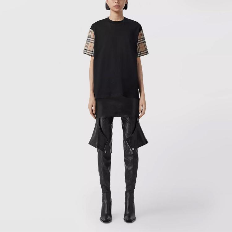Burberry SS21 Drop Shoulder Sleeve T Shirt Women's Black 80430571
