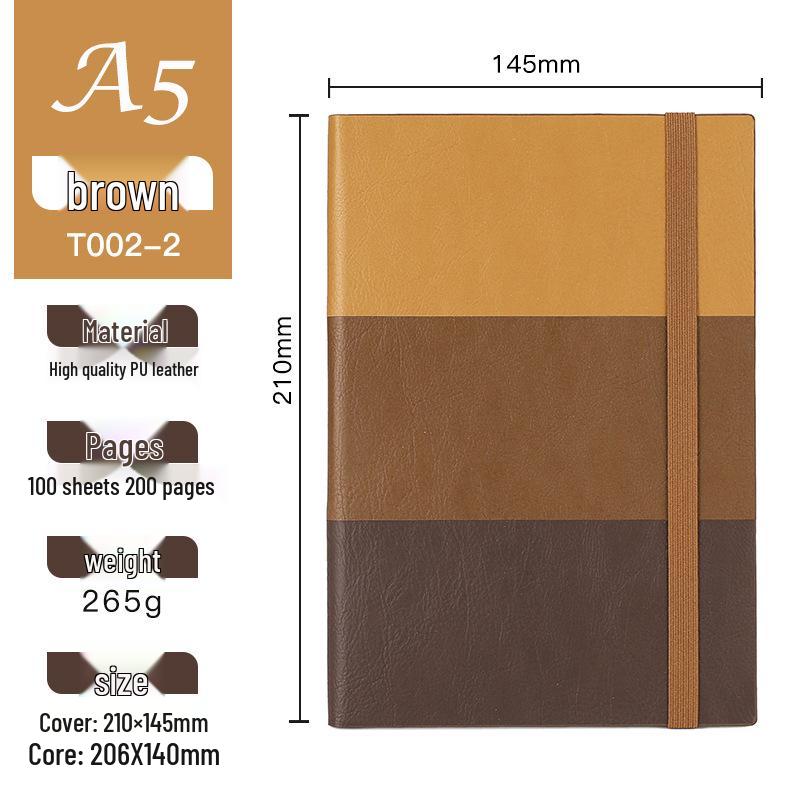 A5 Tri-Color Patchwork Business Notebook with Custom Logo