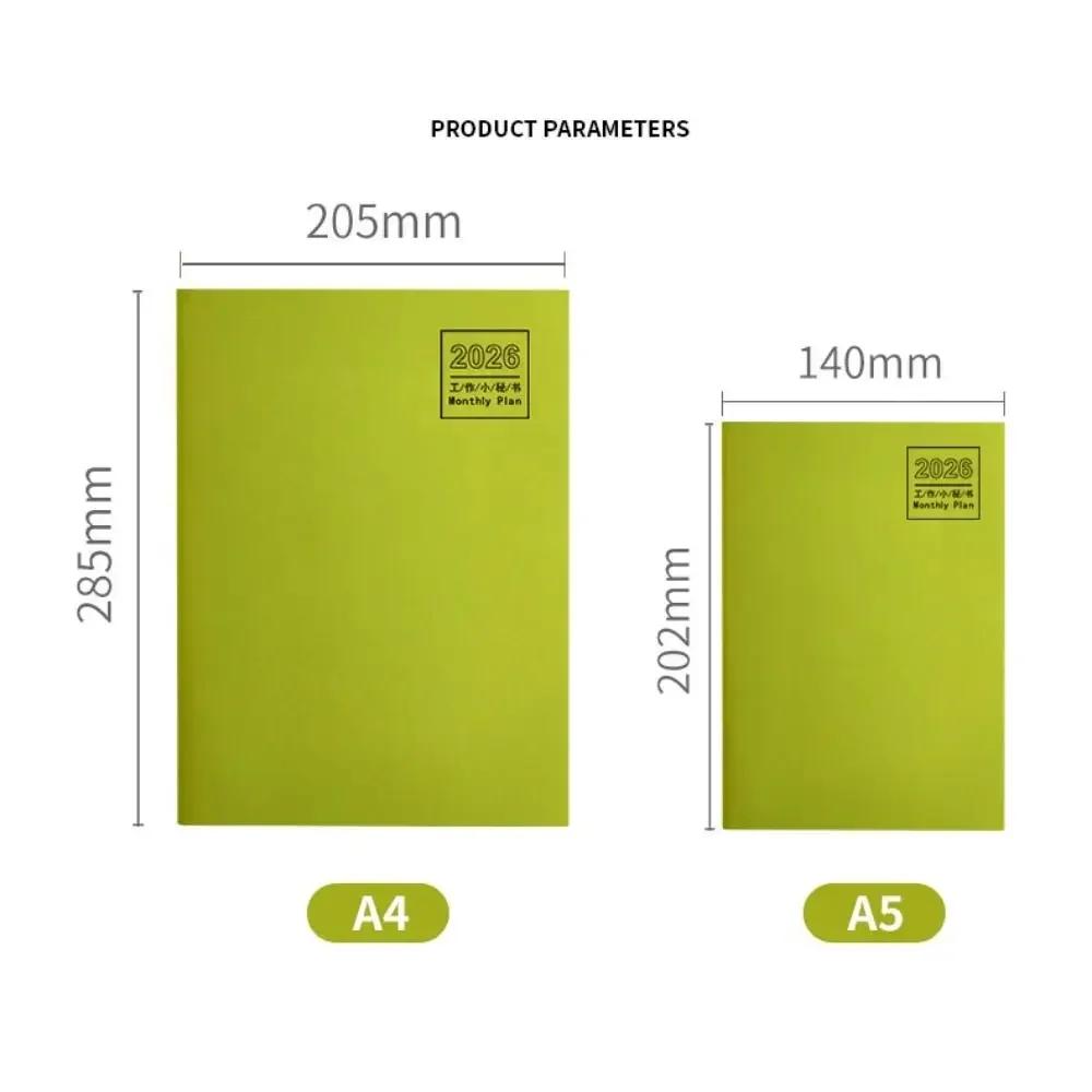 A4 A5 2026 Schedules Notebook 24 Sheets Learning Plan Planner Notebook Work Efficiency Life Check-in 2026 Calendar Planner