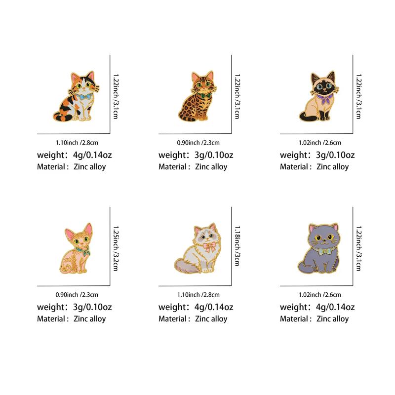 Collectible Cartoon Cat Enamel Pins Adorable Kawaii Lapel Badge for Backpack Clothing Birthday Gift for Cat Fans