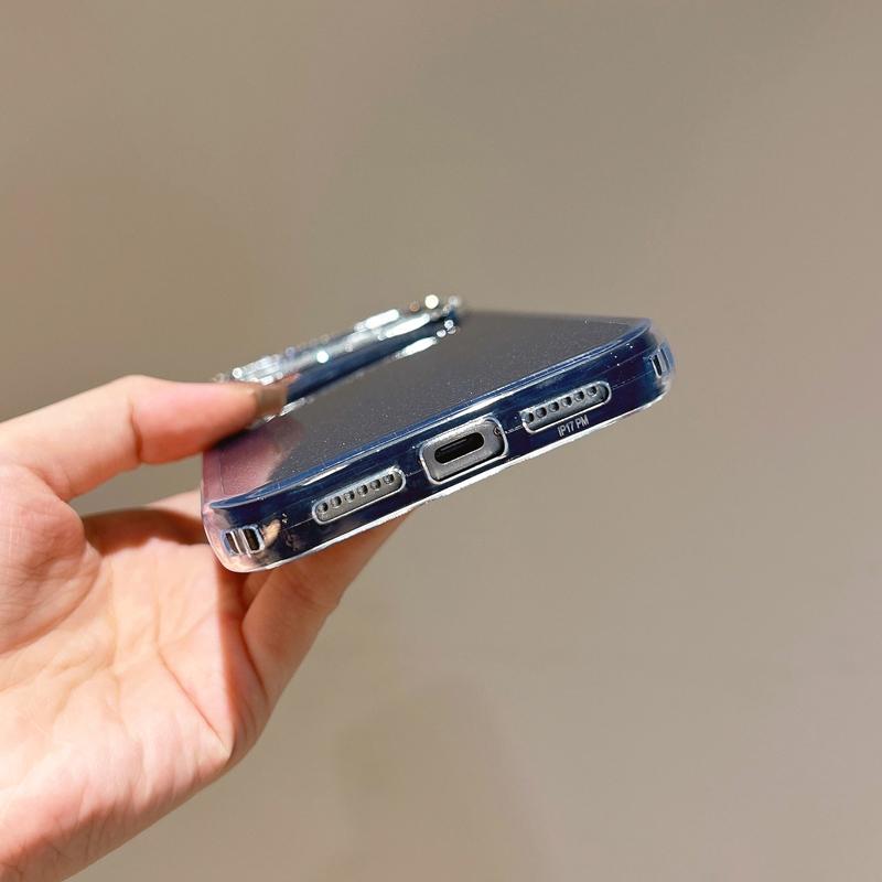 Glitter Diamond Camera 2 in 1 Phone Case For iPhone 16 15 Plus 17Air 14 13 12 11 16 17 Pro Max Luxury Protector Shockproof Cover