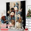2pcs 2D Flat Printing Merry Christmas Curtains Snowman_ Versatile Fabric Without Electricity Family Party Perfect for Home Decor