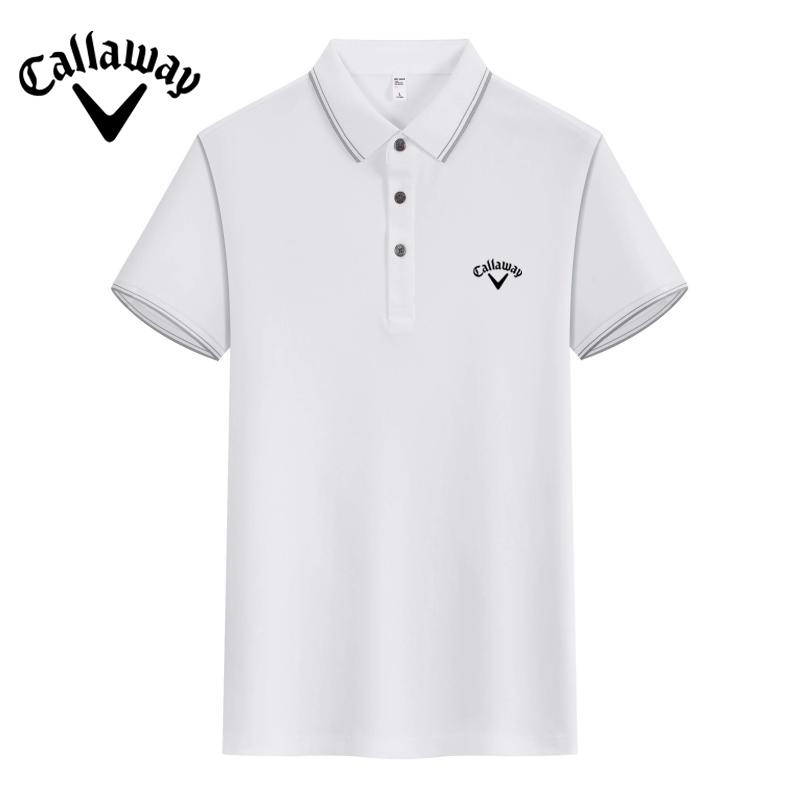 

Callaway 2025 Лето Мужская и Женская Вышитая Ледяная Кожа Однотонная Хлопок Солона Цветной Блок Воротник Поло M белый