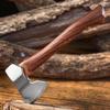 Stainless Steel Sharp Mini Axe Wood Handle Edc Fixed Blade Knife Outdoor Camping Survival Portable Utility Tool