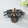 Skull Holder Creative Eyeglasses Holder Sunglasses Spectacle Display Rack Resin Sculptures for Entryway Office Nightstand