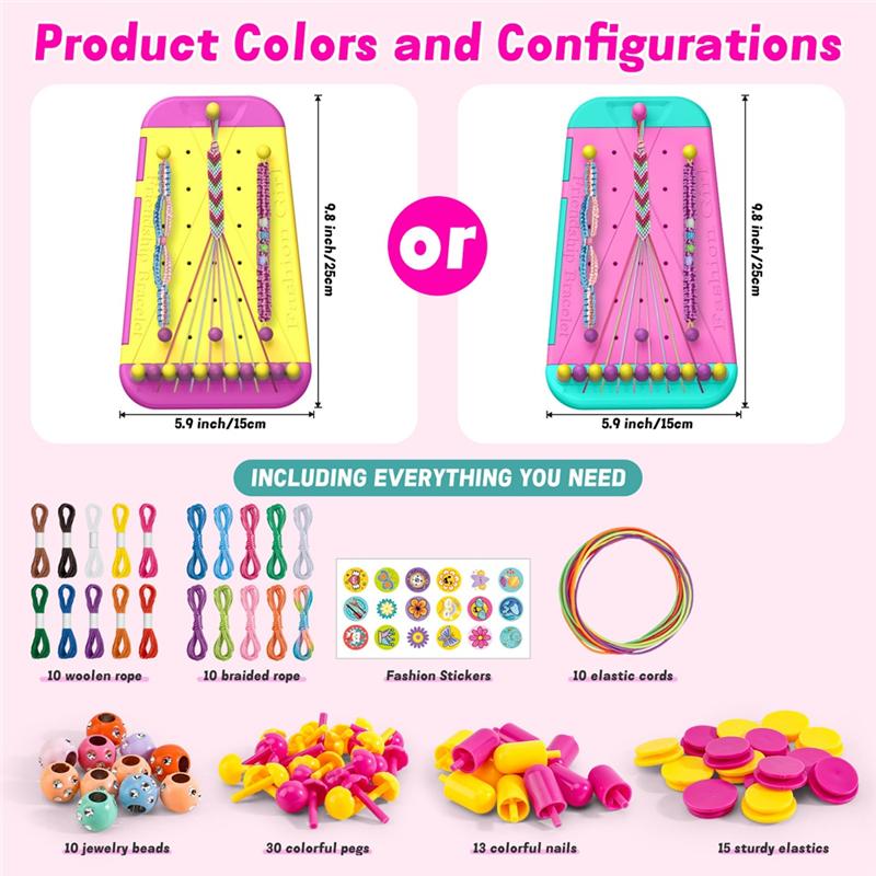 2025 Trend Friendship Bracelet Jewelry Making Kit For Girl Arts And Crafts Bracelets String Maker Kit Pretend Play Gift