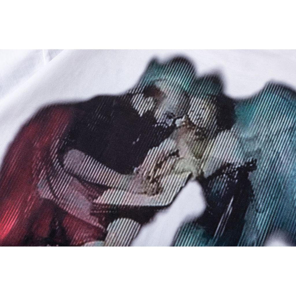 Off-White Nowość Wiosna/Lato 2025 Bluza z kapturem z okrągłym dekoltem i wzorem pękającego anioła OW, T-shirt z krótkim rękawem dla mężczyzn i kobiet