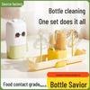 Portable Silicone Baby Bottle & Straw Brush Set - Multifunctional