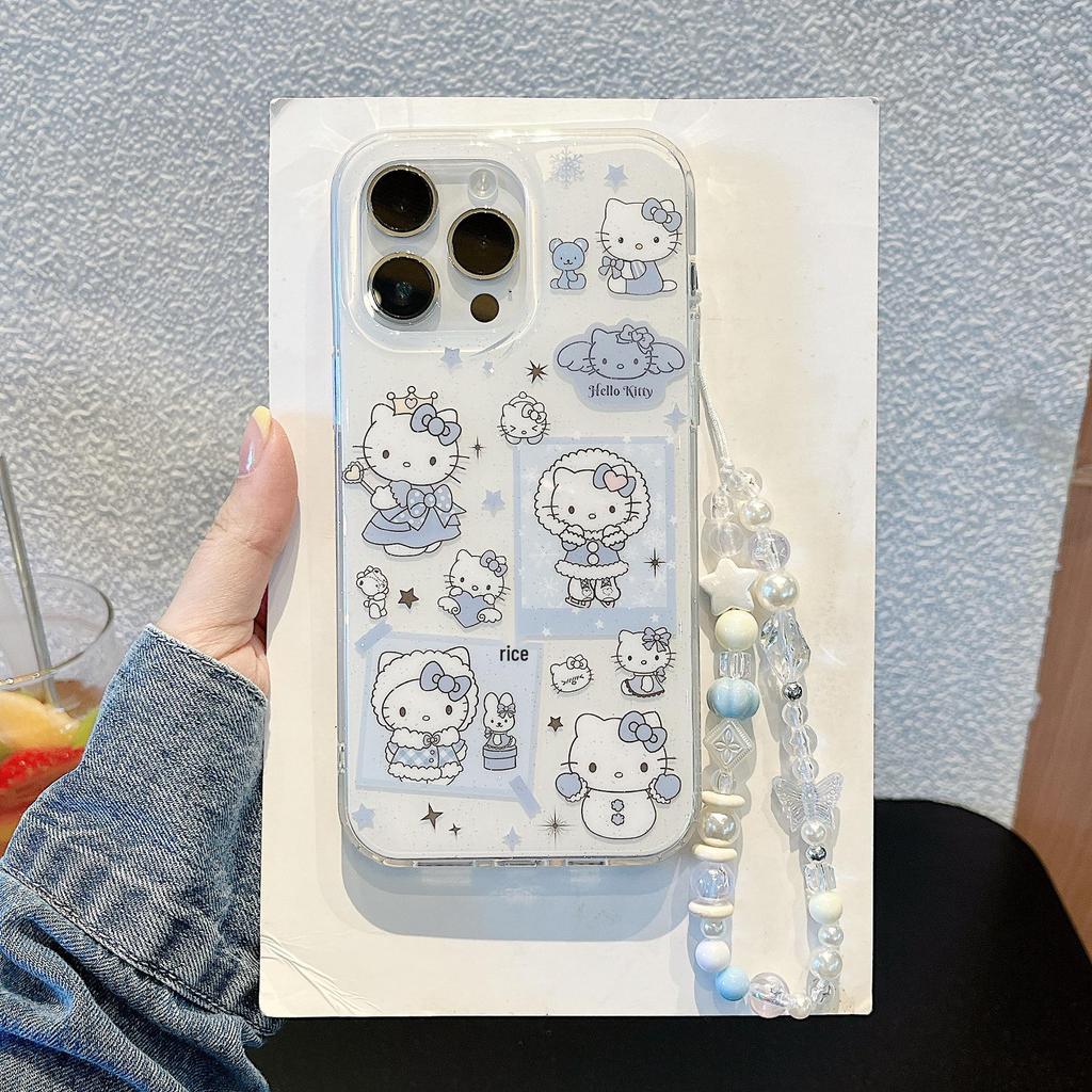 Trendy Double-Sided Cartoon KT Cat Winter Phone Case for iPhone 17 Pro Max - Drop-Proof Design