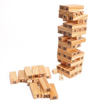 Ahşap Kule Ahşap Yapı Taşları Klasik Oyuncak Domino İstifleyici Özü Bina Eğitici Oyun Hediye