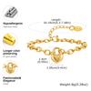 Unique Heart-shaped Lock Bracelet for Women,Gold Color Round Rolo Chain Stainless Steel Bracelets,Female Party Jewelry Gift