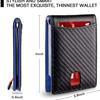 Carbon Fiber RFID Card Holder: Multi-Card Slots, Money Clip, Coin Purse, and Microfiber Leather Credit Card Sleeve for Men.