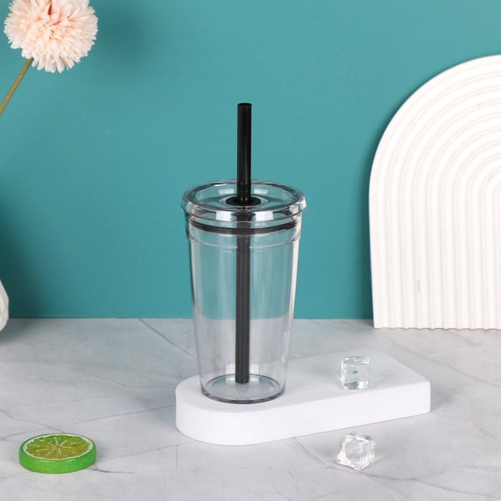 450ml Coffee Cup Reusable Car Tumbler Fashion Straw Cup Home