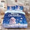 Comforter 3Pcs Merry Christmas Cute Snowman Printed Quilt Set Multi Size Bedrooms Dormitory Bedding Holiday Decoration Machine Washable