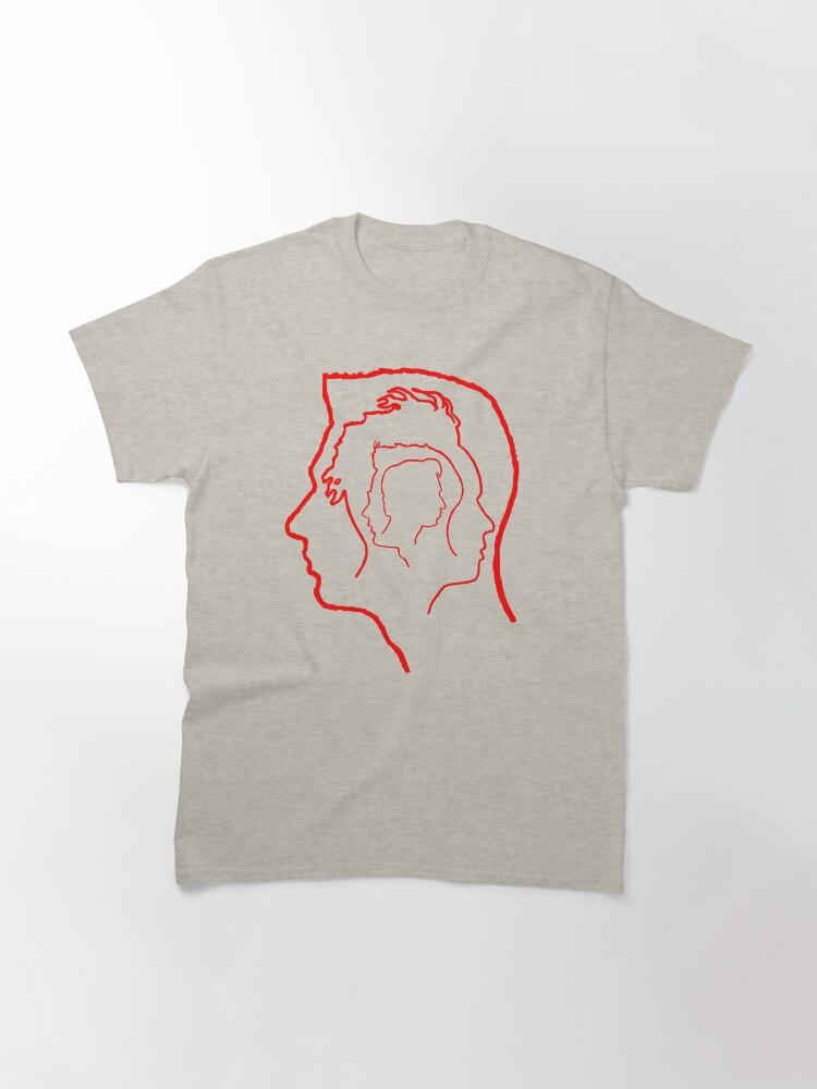 Depeche Mode Members Matryoshka Profile Red Outline Black Background Classic T-Shirt