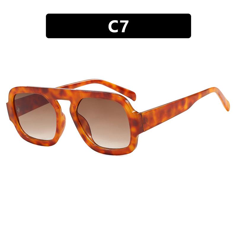 

2024 Retro Single Beam Square Sunglasses - Trendy European & American Style for Influencers Metal Hinge
