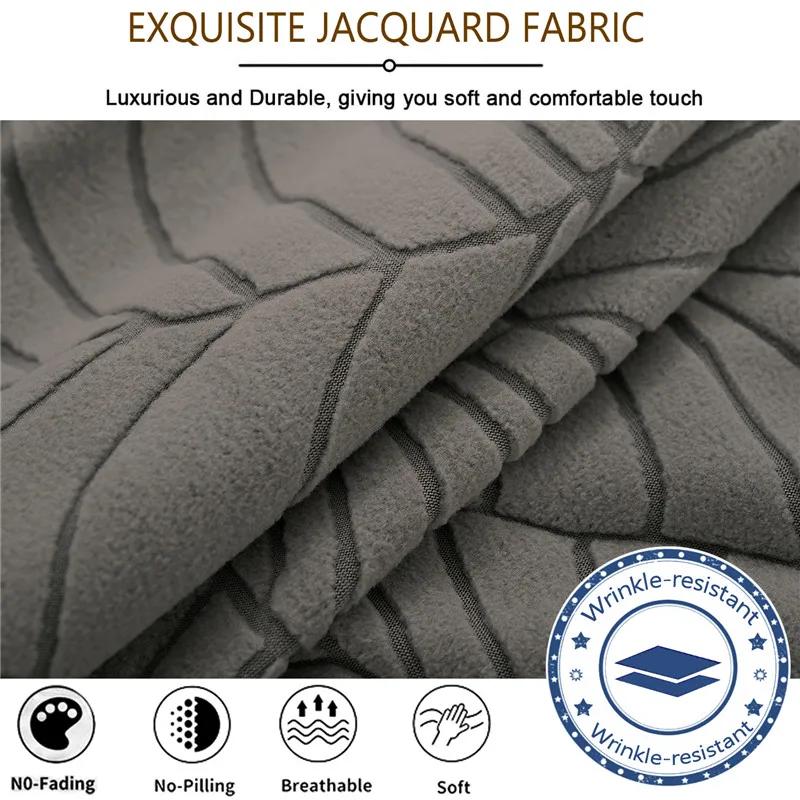 1Pc Leaves Jacquard Chair Cover Elastic Anti-Dirt Seat Slipcover Solid Color Armless Chair Case For Dining Room El Banquet