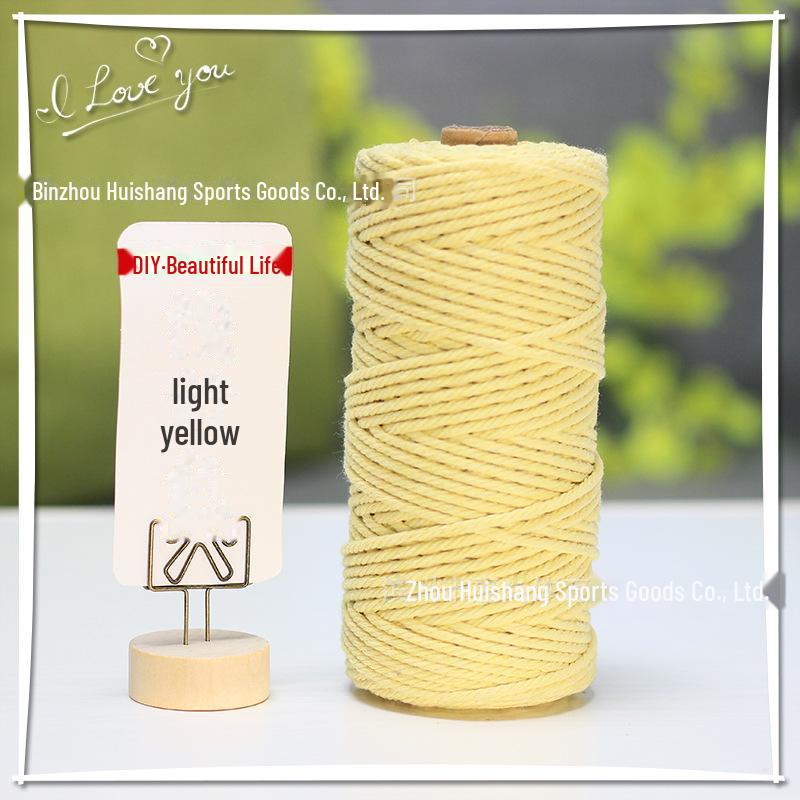 3 mm, 4 mm, 5 mm farbiges geflochtenes Baumwollseil für selbstgemachte und handgefertigte Wandteppiche, Geschenkdekoration, Hüte