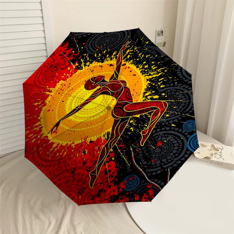 

1PC Dancer Artwork Umbrella-8-Rib Reinforced Portable Folding Travel Suitable for All Seasons Outdoor Daily Use Is an Ideal Choice -K0383