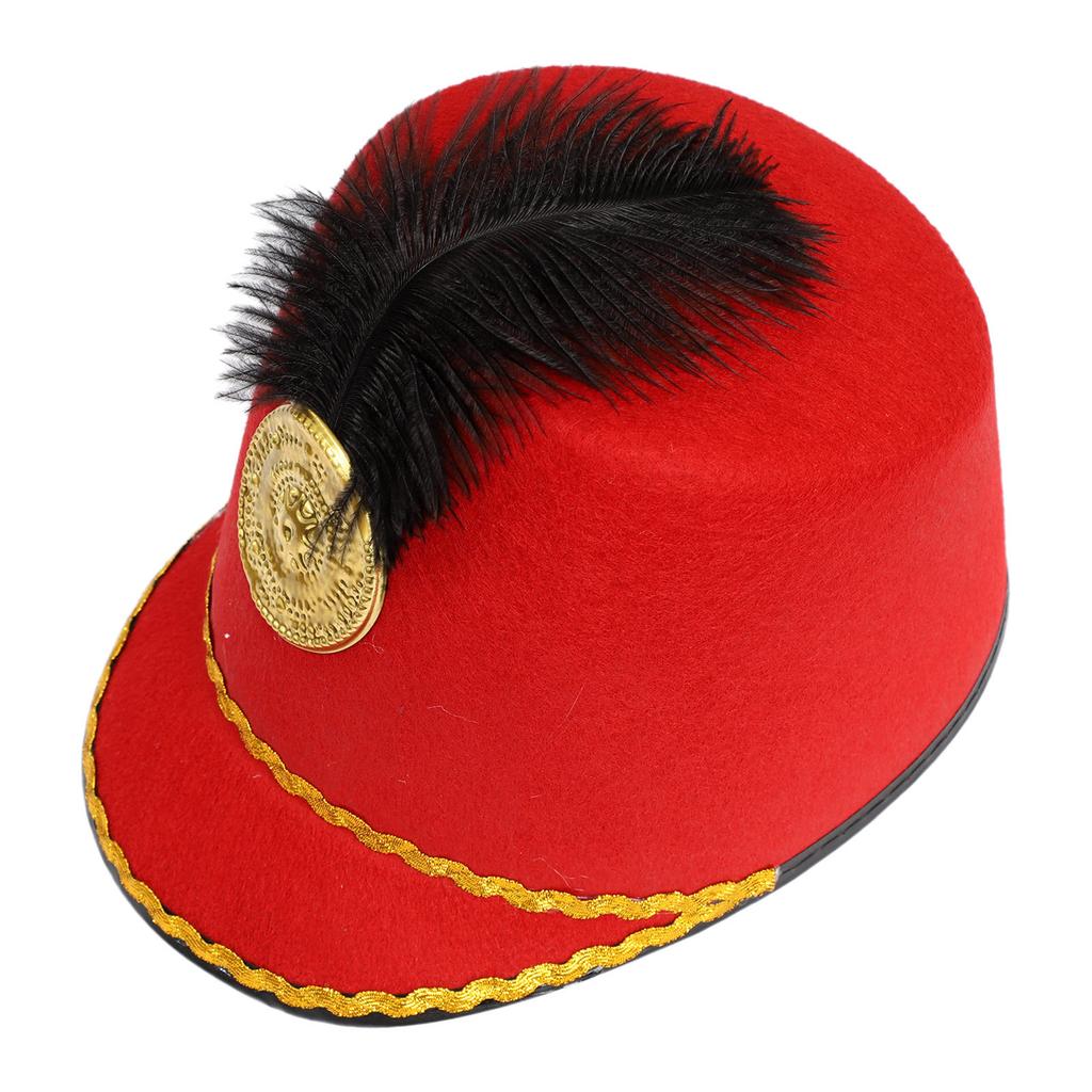 Ridder Hoed met Veer voor Volwassenen en Kinderen - Trommelaar Bandmuts voor Kostuum, Feest & Podiumoptreden Accessoire