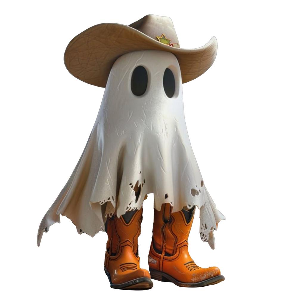 Cute Resin Ghost Resin Figurines Halloween Ghost Statue Seasonal Charming Addition Cowboy Fashion Statue Halloween decro