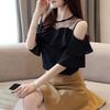 Round Neck Solid Color Chiffon Shirt Summer New Three-quarter Sleeve Loose Top for Women