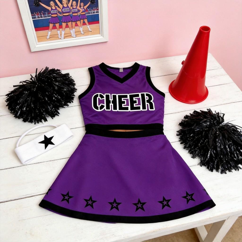 Cheerleader Uniform With Polyester Fabric For Cosplay And Performance Use